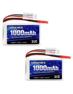 Batería Lipo URGENEX 2S 7.4V 1000mAh 35C para Autos RC