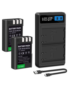 Batería EN-EL9 2000mAh + Cargador Doble USB Rápido Nikon
