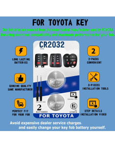 Kit de Baterías CR2032 para Llave Toyota - Paquete de 2 2