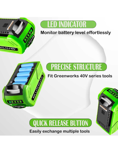 Batería de Litio 6000mAh 40V Seekkoo para GreenWorks