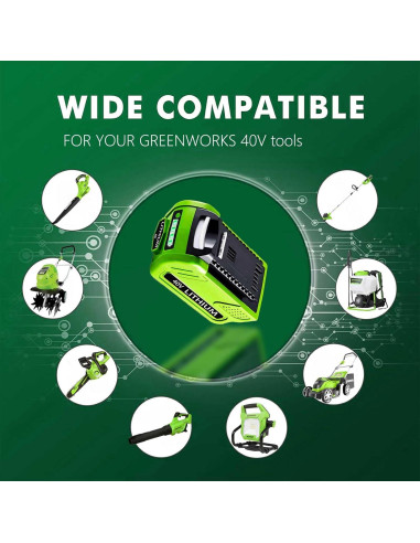 Batería de Litio 6000mAh 40V Seekkoo para GreenWorks