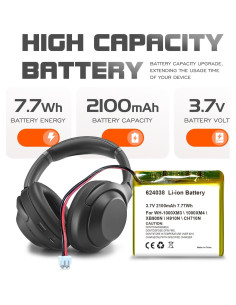 Batería Reemplazo 3.7V 2100mAh para Auriculares Sony WH-1000XM3/WH-1000XM4 2