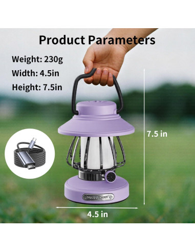 Linterna Recargable para Niños ChicLumen Púrpura 3 Modos