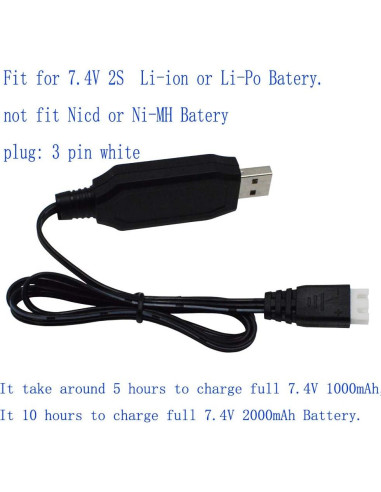 Batería Recargable 7.4V 600mAh Li-ion Blomiky para Barcos RC