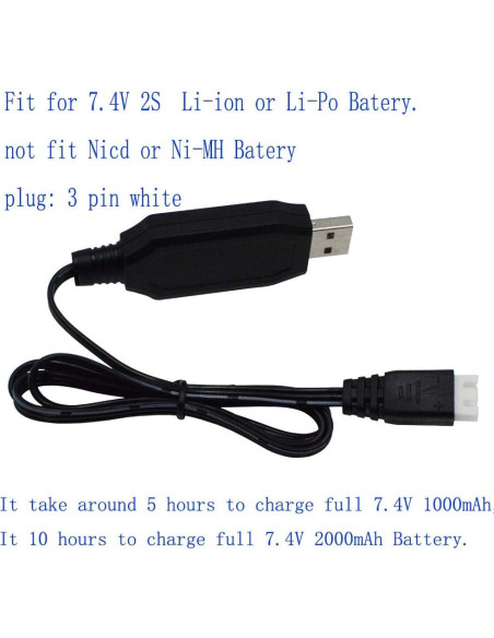 Batería Recargable 7.4V 600mAh Li-ion Blomiky para Barcos RC