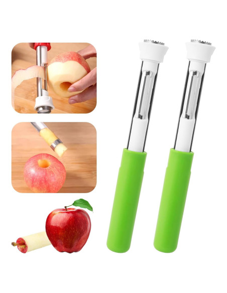 2 Piezas Descorazonador y Pelador de Manzanas HooYiYuuX