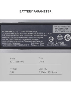 Batería de Reemplazo Li-ion 2500mAh para Escáner Zebra DS8100 DS8170 DS8178 2