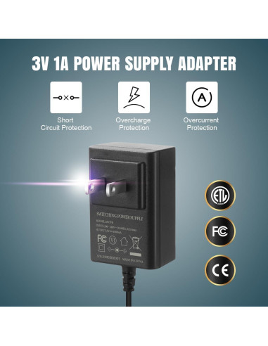 Adaptador de Fuente de Alimentación AC Lenink 3V 1A para 2 Baterías AA