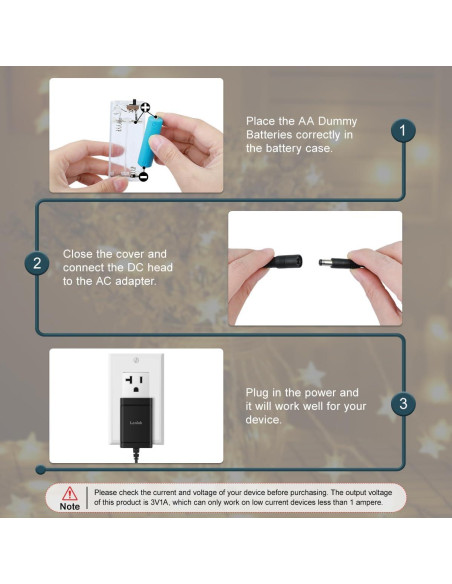 Adaptador de Fuente de Alimentación AC Lenink 3V 1A para 2 Baterías AA