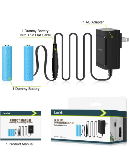 Adaptador de Fuente de Alimentación AC Lenink 3V 1A para 2 Baterías AA