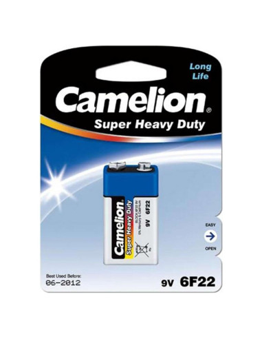 Batería 9V Camelion 6F22-BP1 450mAh Super Pesada