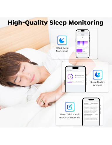 Anillo Inteligente Emerhome R11 Oro 7 - Monitoreo Salud y Sueño