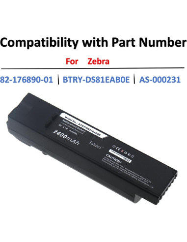 Batería Li-ion 2400mAh 3.7V ZeBra DS8100/DS8170/DS8178