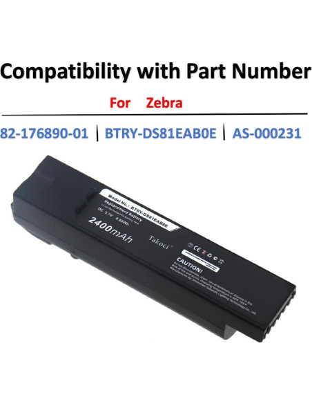 Batería Li-ion 2400mAh 3.7V ZeBra DS8100/DS8170/DS8178