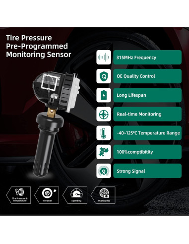 Sensor TPMS CDWTPS 4-Pack para Chevy GMC Buick Cadillac