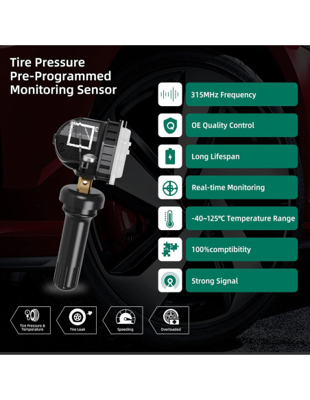 Sensor TPMS CDWTPS 4-Pack para Chevy GMC Buick Cadillac