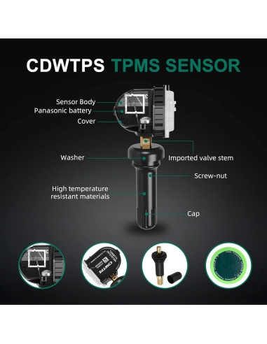Sensor TPMS CDWTPS 4-Pack para Chevy GMC Buick Cadillac