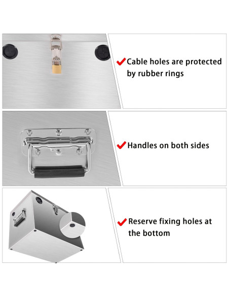 Caja de Batería Marina Peastorm Doble 12V Acero Inoxidable