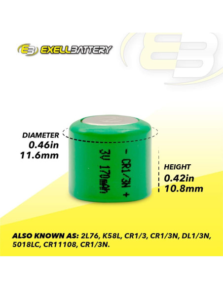Batería de Litio Exell CR1/3N 3V para Collar de Perro