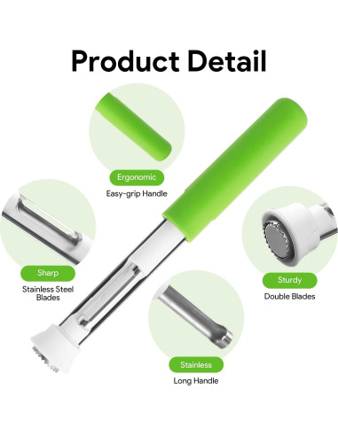 2 Piezas Descorazonador y Pelador de Manzanas HooYiYuuX