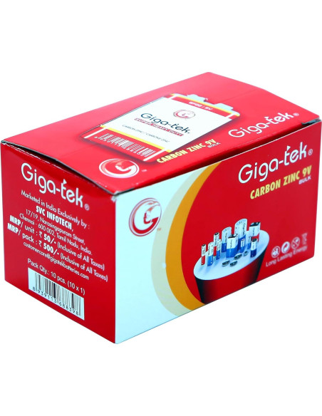 Batería Alcalina 9V Giga-tek Zinc-01 - Paquete de 1