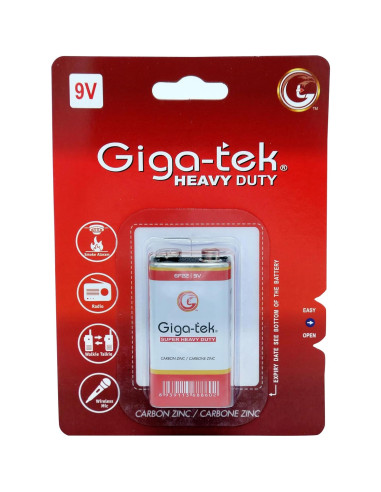 Batería Alcalina 9V Giga-tek Zinc-01 - Paquete de 1