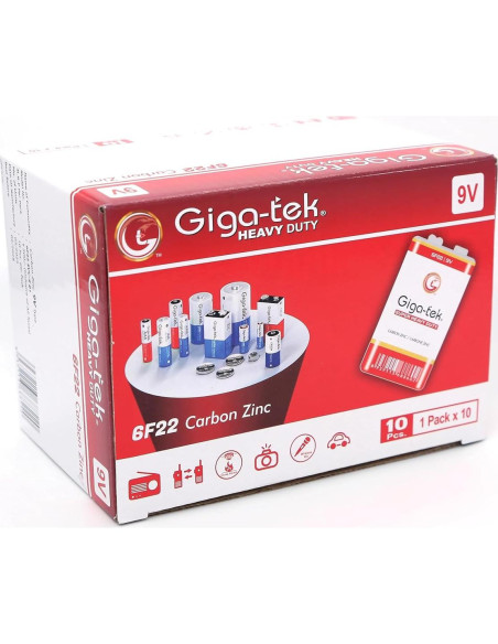Batería Alcalina 9V Giga-tek Zinc-01 - Paquete de 1