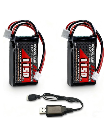 Batería Lipo 2S 1150mAh 7.4V PCEONAMP para RC SCX24
