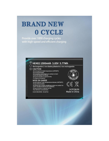 Batería de Reemplazo 1500mAh Xeceor HE402 para Nokia AT&T