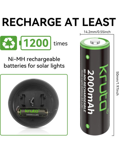 Baterías recargables AA Kruta 2000mAh - Paquete de 20