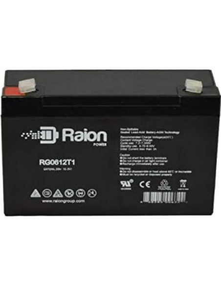 Batería recargable Raion Power 6V 12Ah para luz de emergencia
