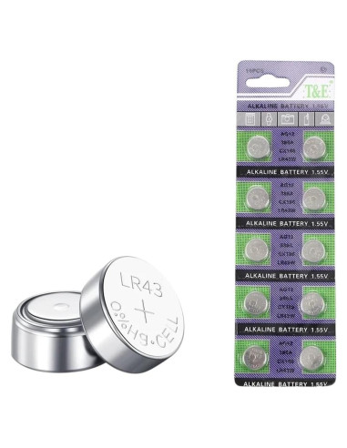 2 Piezas Batería Botón 1.55V AG12 LR43 SR43 Genérico