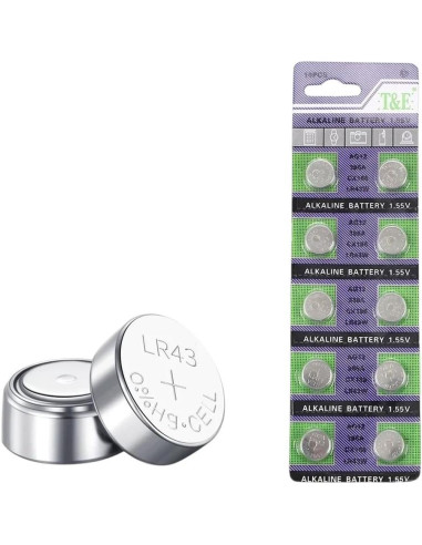 2 Piezas Batería Botón 1.55V AG12 LR43 SR43 Genérico
