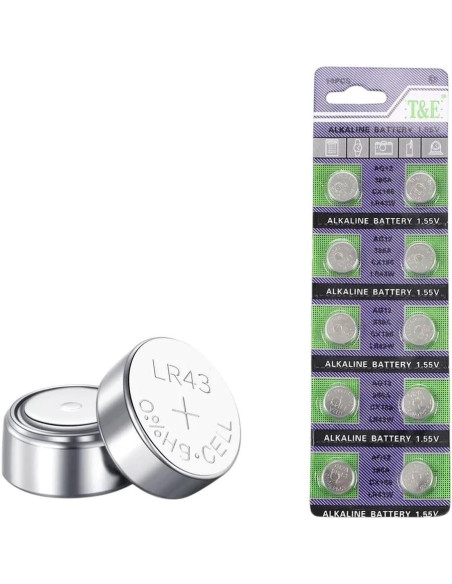 2 Piezas Batería Botón 1.55V AG12 LR43 SR43 Genérico