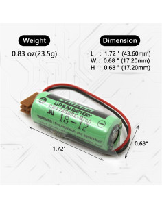 Paquete de 5 Baterías de Litio No Recargable Elxjar CR17450SE-R 3V 2200mAh 2