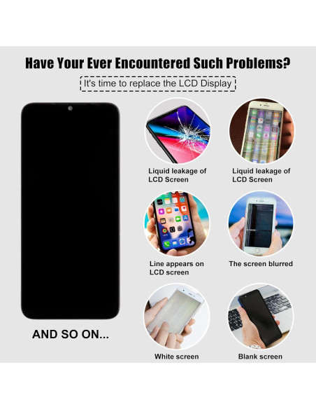 Display LCD Reemplazo Honor X6 Negro con Marco VNE-LX1 VNE-LX2 VNE-LX3