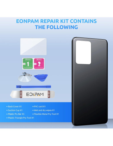 Reemplazo Cristal Trasero Xiaomi Redmi Note 12 Pro+ Negro