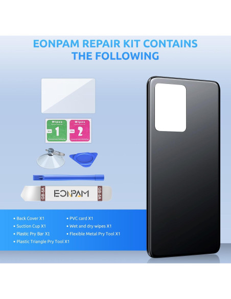 Reemplazo Cristal Trasero Xiaomi Redmi Note 12 Pro+ Negro