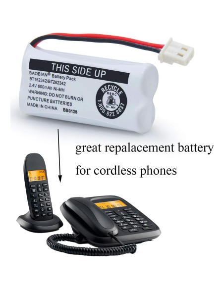 Baterías recargables BAOBIAN BT162342 para teléfono inalámbrico