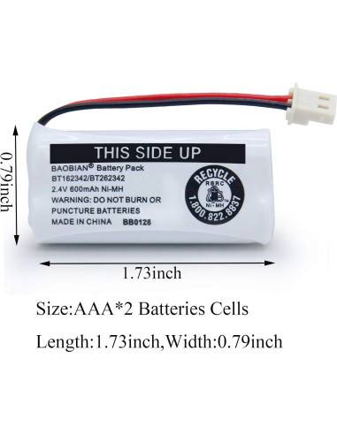 Baterías recargables BAOBIAN BT162342 para teléfono inalámbrico