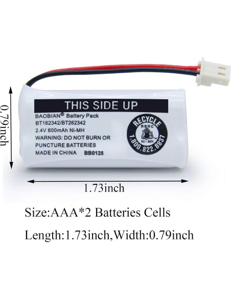 Baterías recargables BAOBIAN BT162342 para teléfono inalámbrico