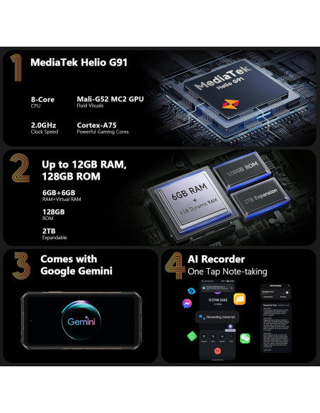 Smartphone Ulefone Armor X16 Resistente 12GB RAM 128GB Duna