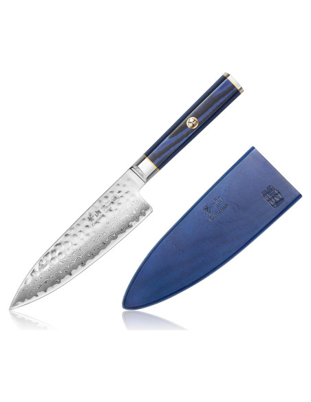 Cuchillo de Chef Cangshan KITA 17.8 cm Acero Damasco con Funda