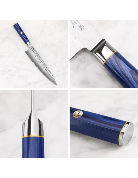 Cuchillo de Chef Cangshan KITA 17.8 cm Acero Damasco con Funda