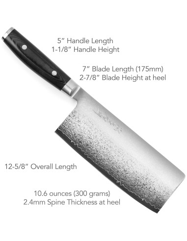 Cuchillo de Chef Chino Yaxell Ran Plus 7" 69 Capas Damasco