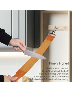 Correa de Afilado de Cuero para Navaja Barbero J5036 50cm 2