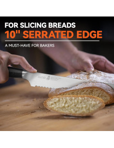 Cuchillo de Pan TUO 25 cm Serrado Acero Alemán Pakkawood 2