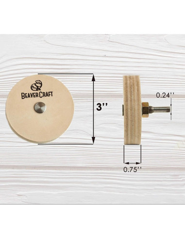 Rueda de Afilado BeaverCraft PW1 7.6cm de Cuero para Cuchillos