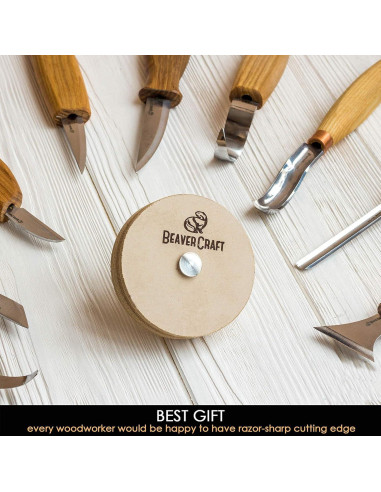 Rueda de Afilado BeaverCraft PW1 7.6cm de Cuero para Cuchillos
