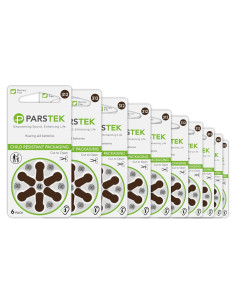 Baterías para Audífonos ParsTek Tamaño 312 - 60 Piezas 1.45V